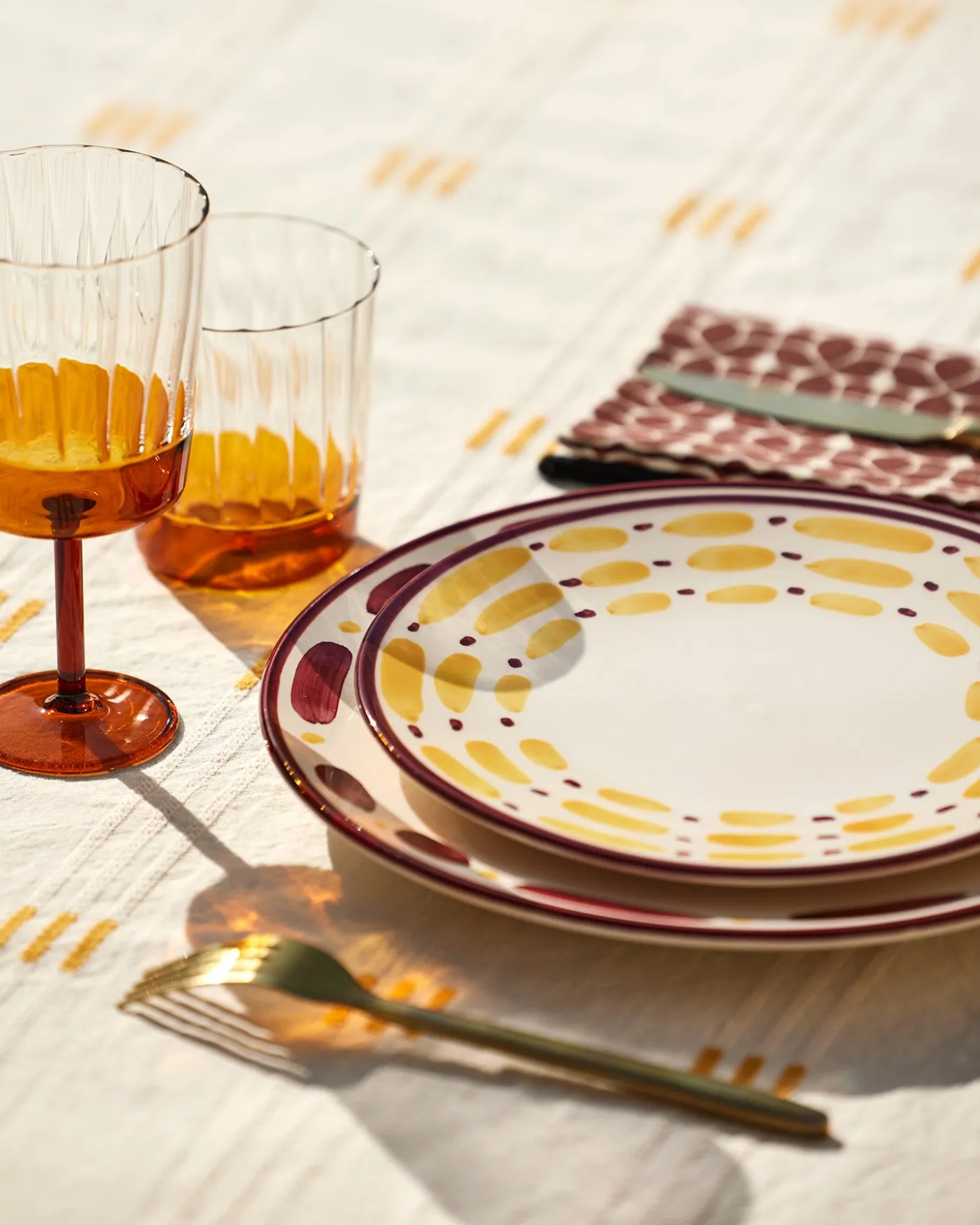 Assiette plate Aura - Carmin