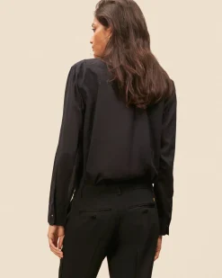 Blouse à Plastron Ellea - Noir
