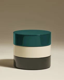 Boite ronde à bijoux Totem - Bleu Sarah