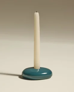 Bougeoir Stone - Bleu Sarah