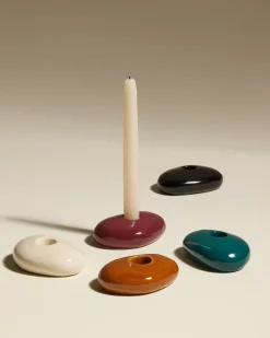 Bougeoir Stone - Bleu Sarah