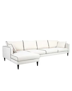 Canapé d'angle gauche Noa - Blanc