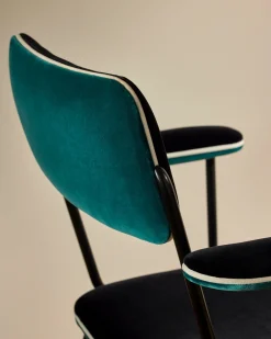 Chaise accoudoirs Double Jeu - Bleu Sarah