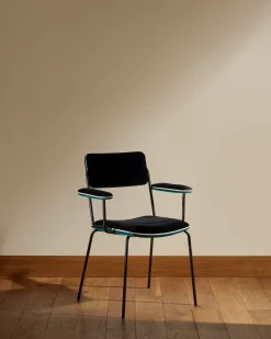 Chaise accoudoirs Double Jeu - Bleu Sarah