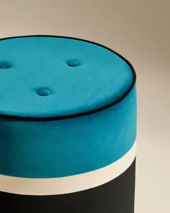 Pouf Léo - Bleu Sarah