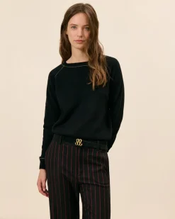 Pull Orsay Col Rond Lurex - Noir