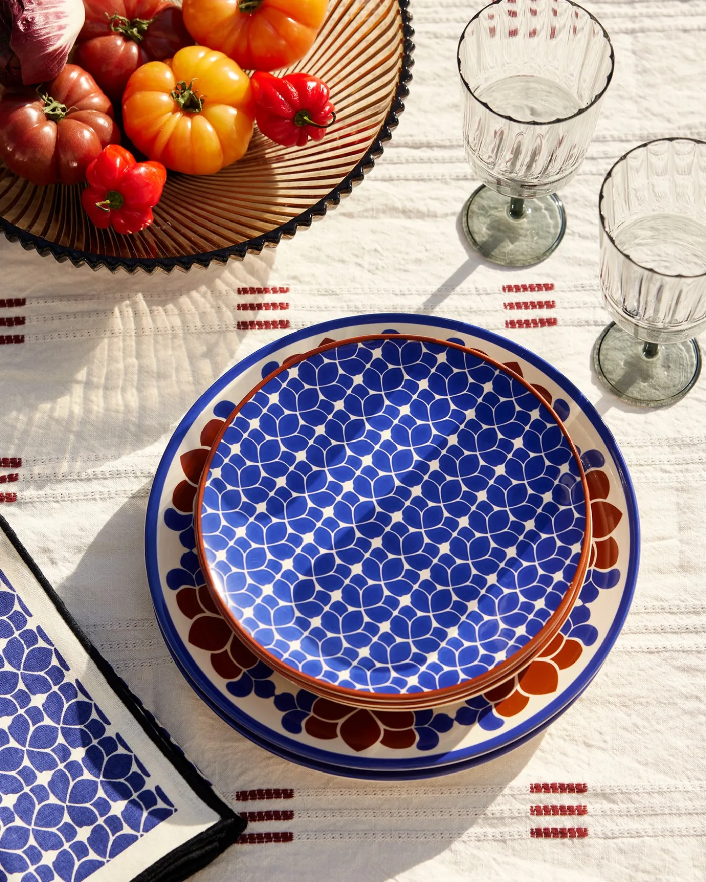 Serviette de table Flore - Outremer