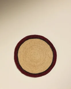 Set de table Globe - Naturel/ Carmin