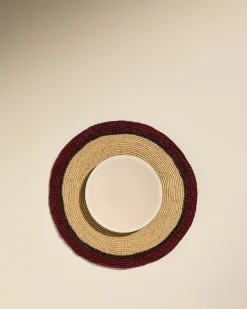 Set de table Globe - Naturel/ Carmin