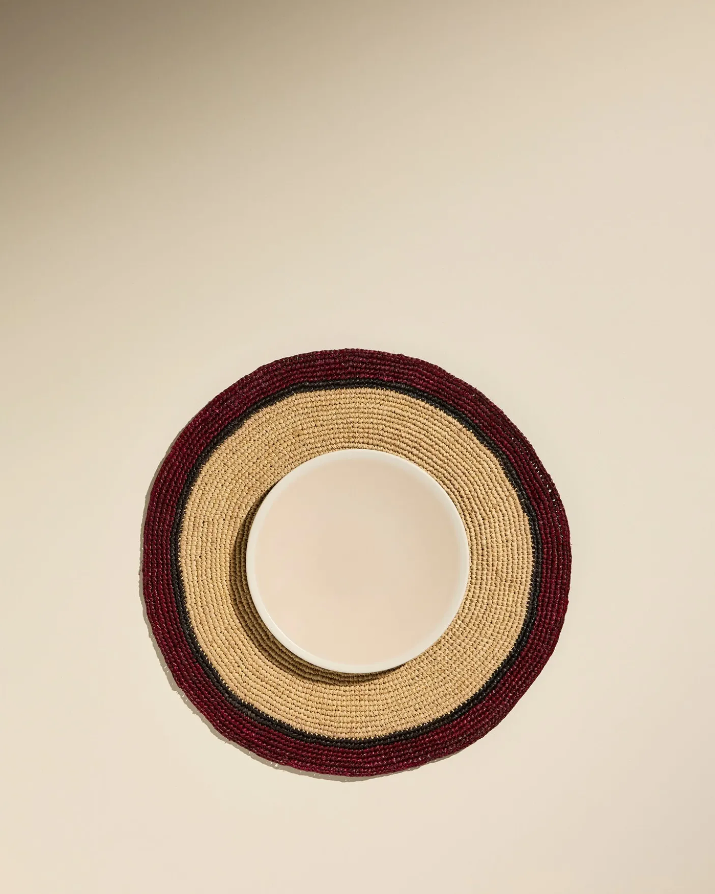 Set de table Globe - Naturel/ Carmin