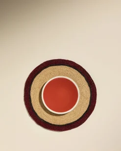 Set de table Globe - Naturel/ Carmin