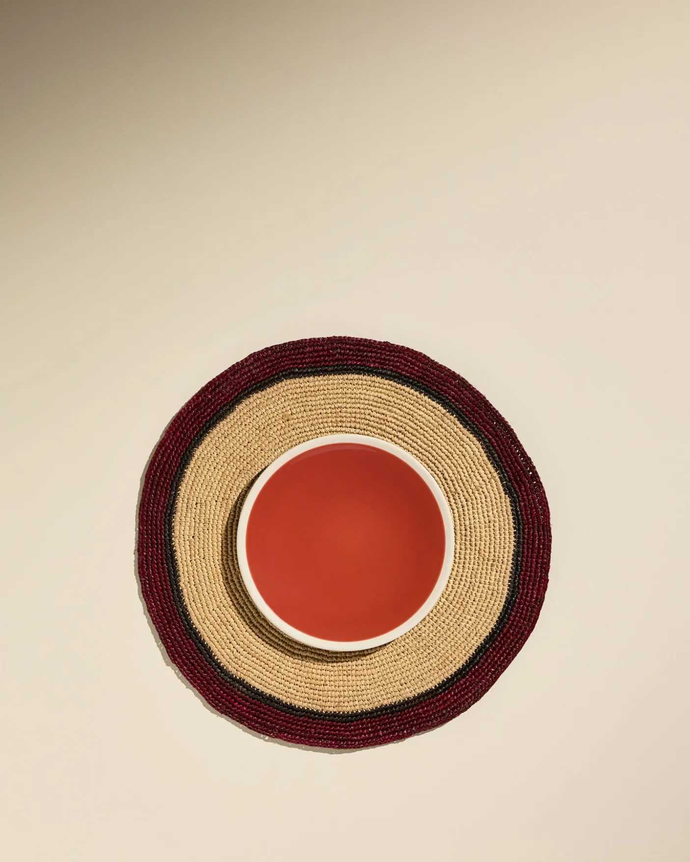 Set de table Globe - Naturel/ Carmin