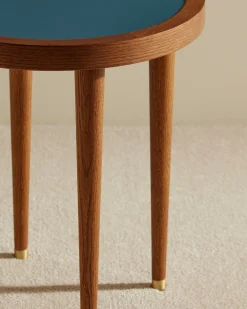 Table basse ronde Puzzle - Bleu Sarah