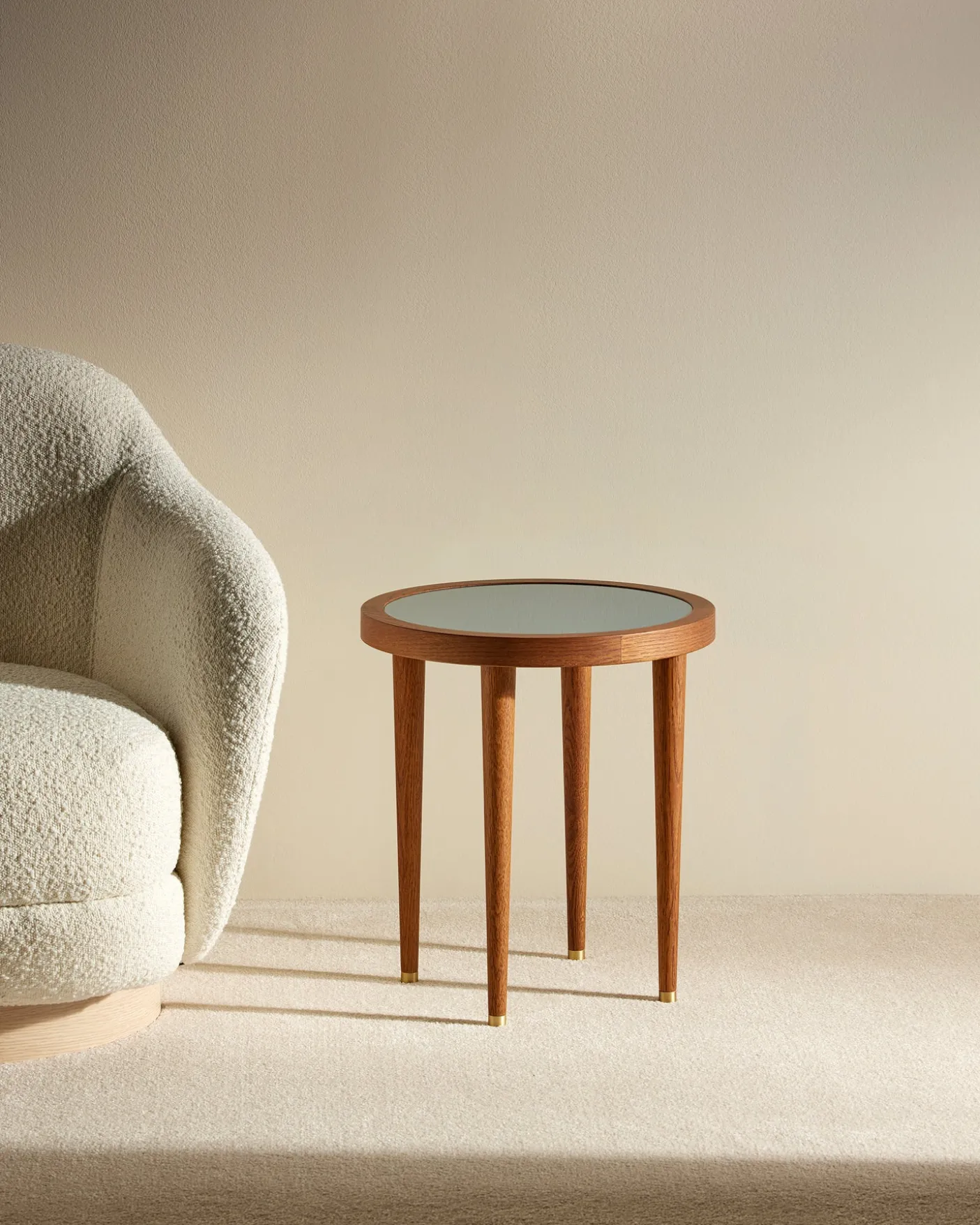 Table basse ronde Puzzle - Bleu Sarah