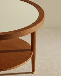 Table basse ronde Puzzle - Ecru