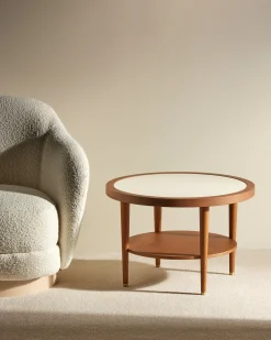 Table basse ronde Puzzle - Ecru